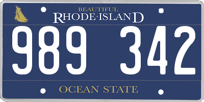 RI license plate 989342