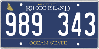 RI license plate 989343