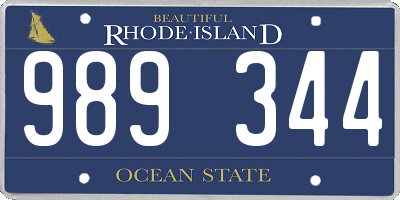 RI license plate 989344