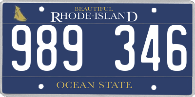 RI license plate 989346