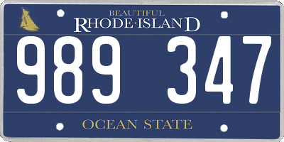 RI license plate 989347