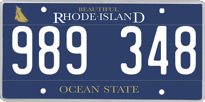 RI license plate 989348