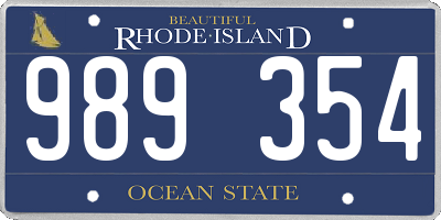 RI license plate 989354