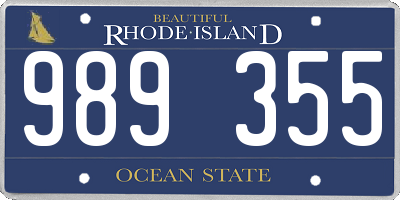 RI license plate 989355