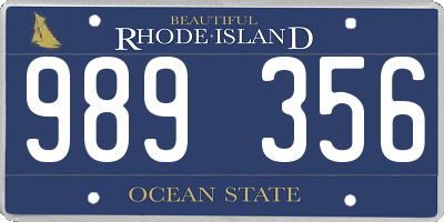 RI license plate 989356