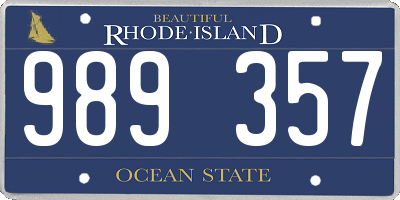 RI license plate 989357