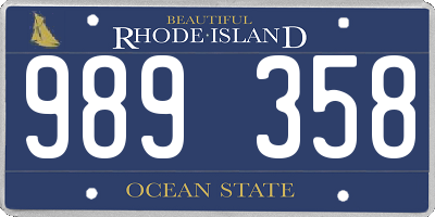 RI license plate 989358