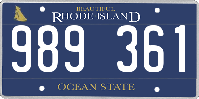 RI license plate 989361