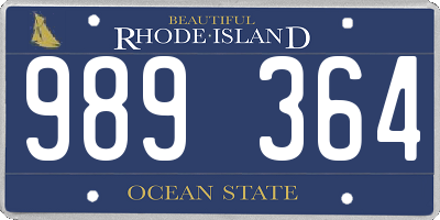 RI license plate 989364