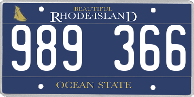 RI license plate 989366