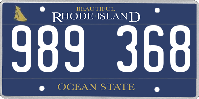 RI license plate 989368