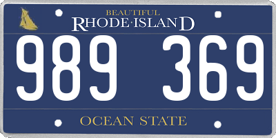 RI license plate 989369