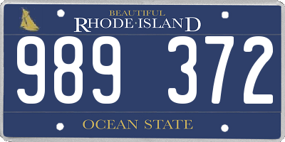 RI license plate 989372