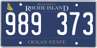 RI license plate 989373