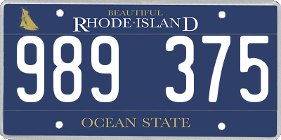 RI license plate 989375