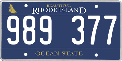 RI license plate 989377