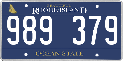 RI license plate 989379