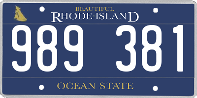 RI license plate 989381