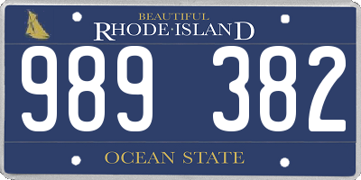 RI license plate 989382