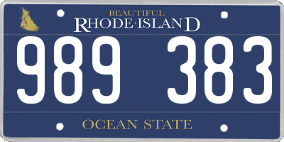 RI license plate 989383