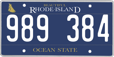 RI license plate 989384