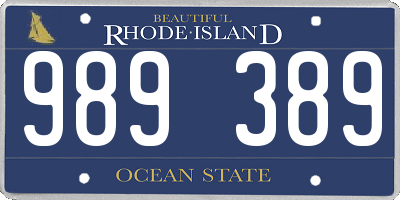 RI license plate 989389