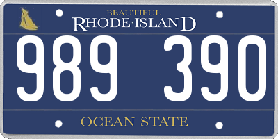 RI license plate 989390