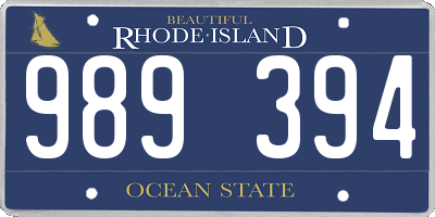 RI license plate 989394