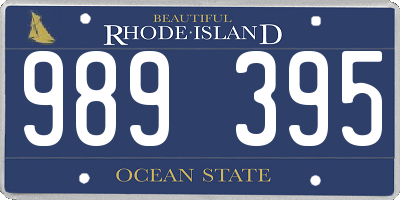 RI license plate 989395