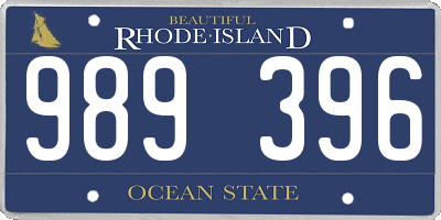 RI license plate 989396