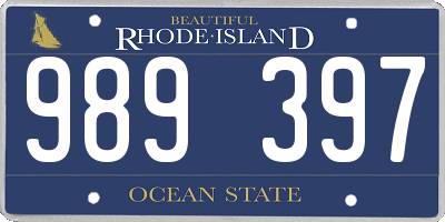 RI license plate 989397