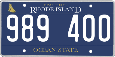 RI license plate 989400