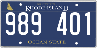 RI license plate 989401