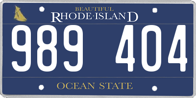 RI license plate 989404