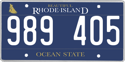 RI license plate 989405