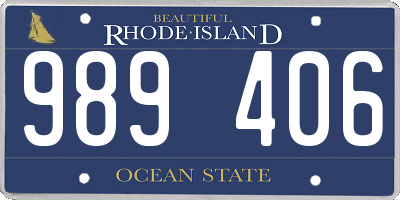 RI license plate 989406