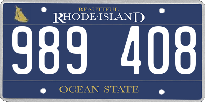 RI license plate 989408