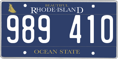 RI license plate 989410