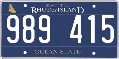 RI license plate 989415