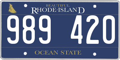 RI license plate 989420