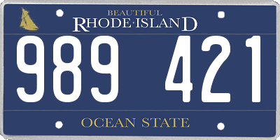 RI license plate 989421