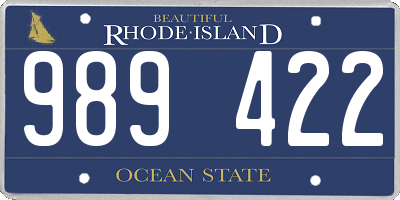 RI license plate 989422