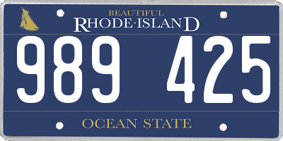 RI license plate 989425