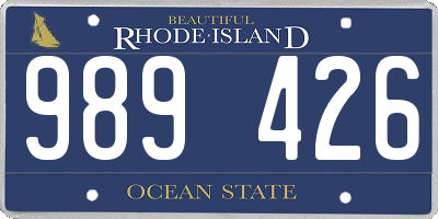 RI license plate 989426