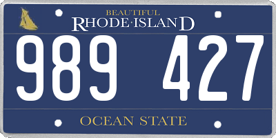 RI license plate 989427