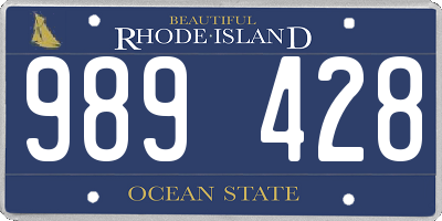 RI license plate 989428