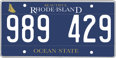 RI license plate 989429