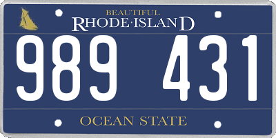 RI license plate 989431