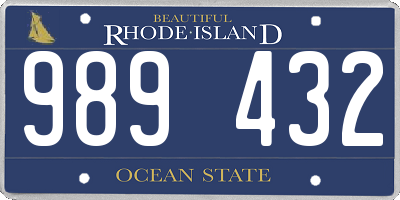 RI license plate 989432