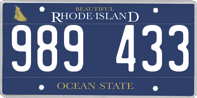 RI license plate 989433